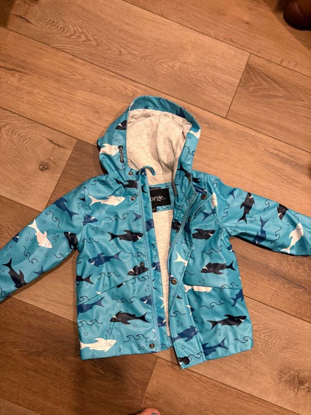 George Toddler Hooded Shark Raincoat